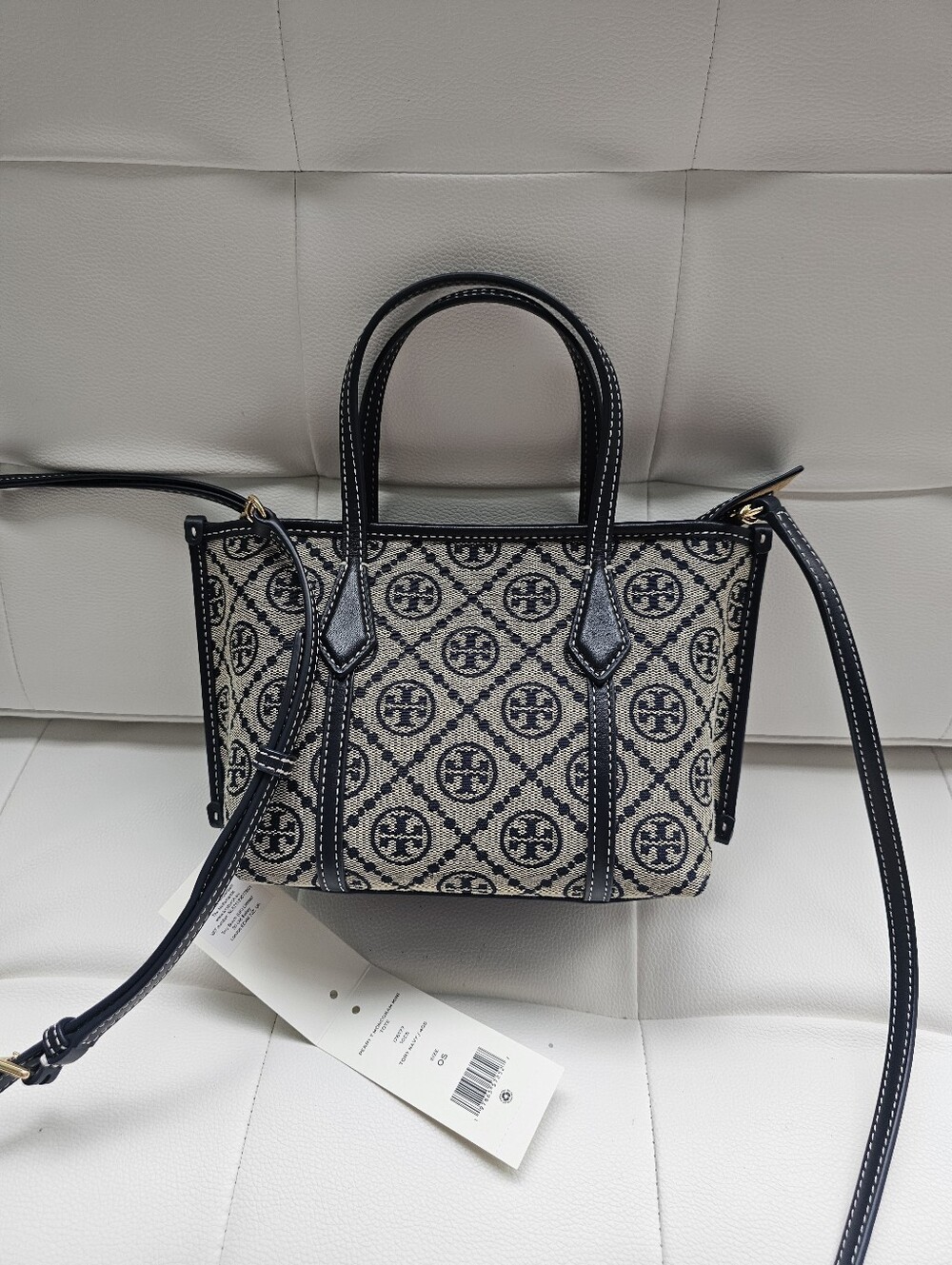 Authentic Tory Burch Mini Perry Monogram Tote